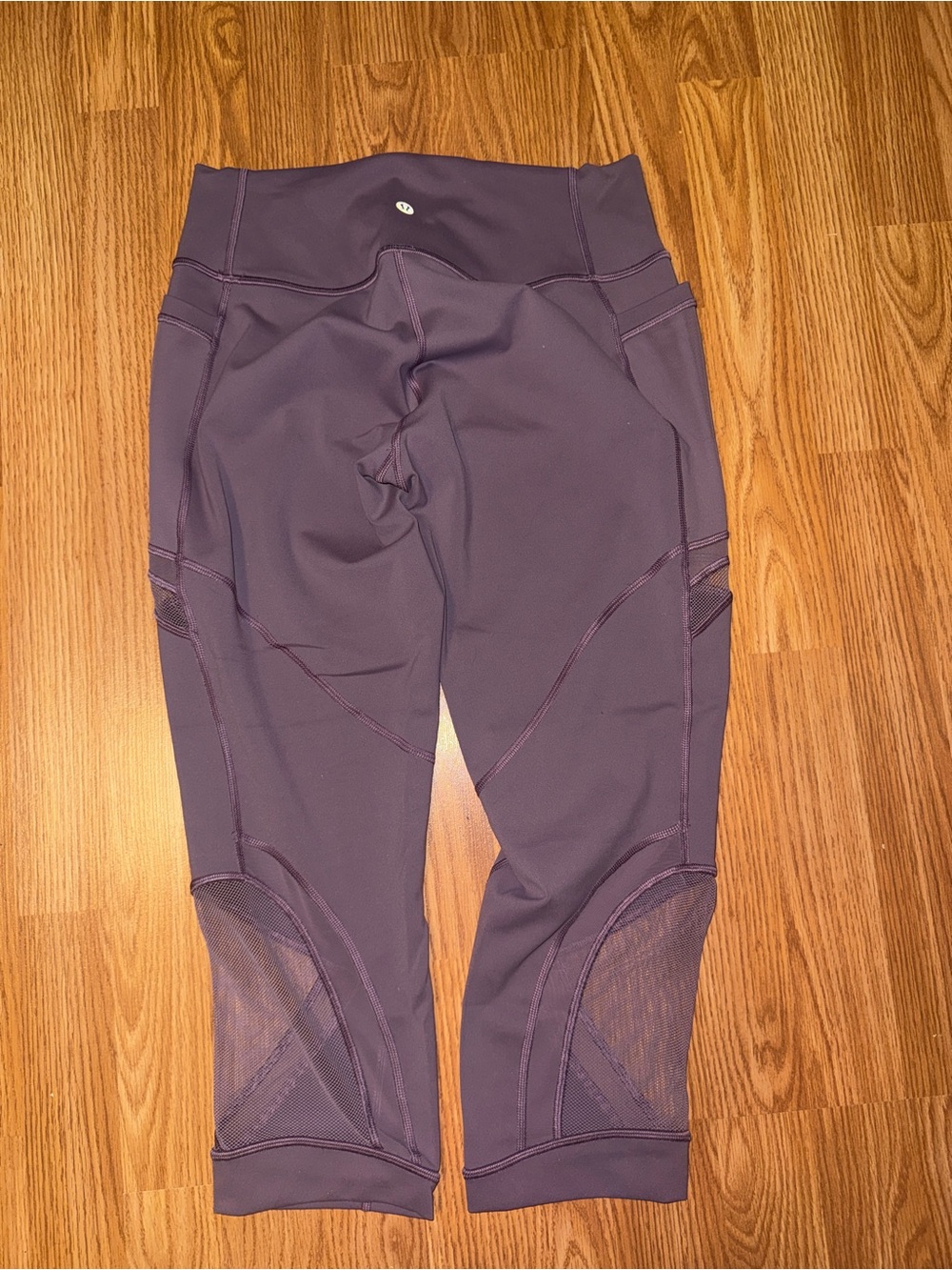 lululemon athletica Purple Capri Leggings with Mesh Insets